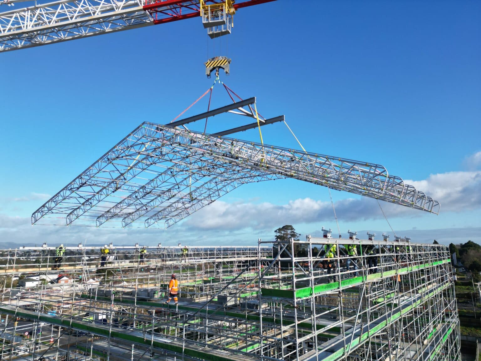 Craning on the rolling roof